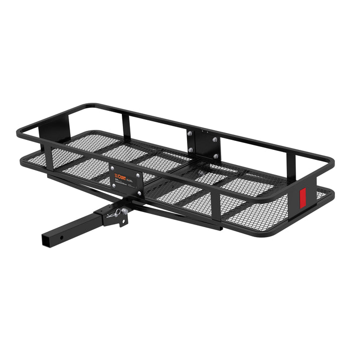 CURT 60 x 20-Inch Basket Hitch Cargo Carrier, 500 lbs Capacity, Black Steel, 2-In Folding Shank Model 18151
