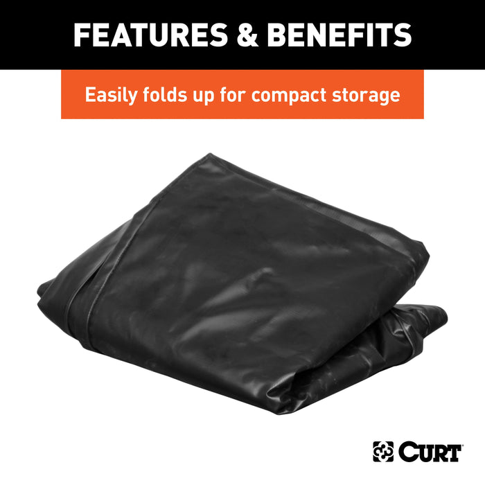 CURT 38 x 34 x 18-Inch Weather-Resistant Black Vinyl Cargo Bag for Roof Basket Model 18220