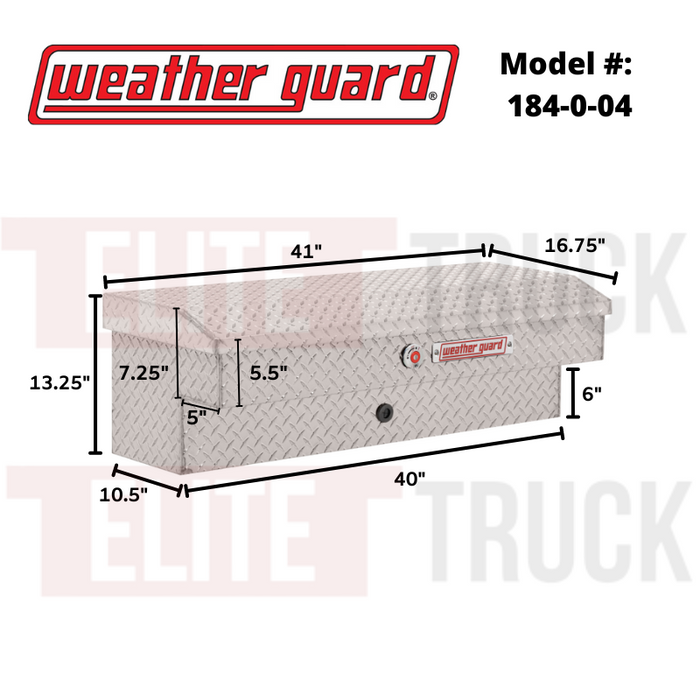 Weather Guard Side Mount Tool Box Bright Aluminum 41X17X13 Model # 184-0-04