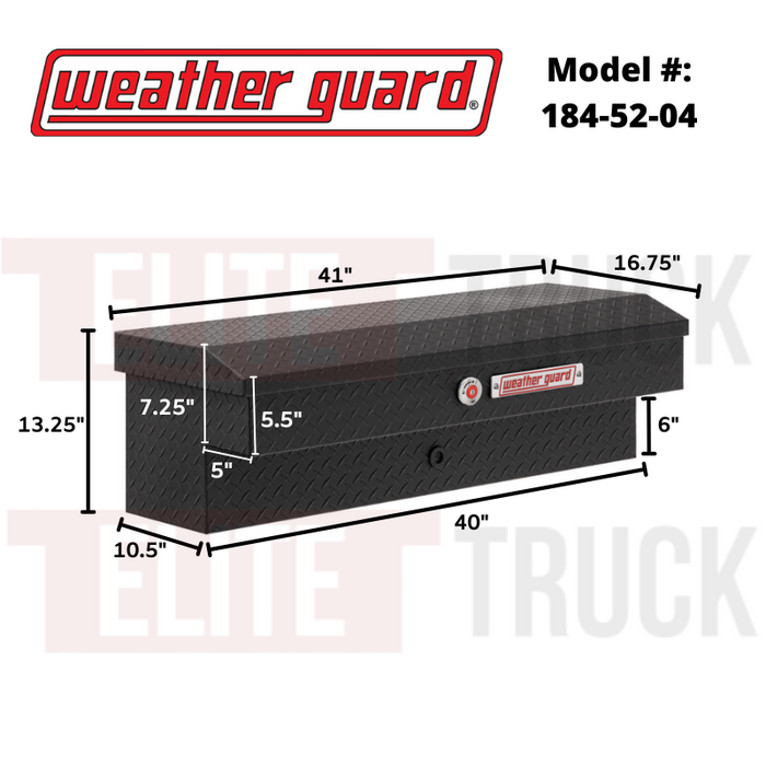 Weather Guard Side Mount Tool Box Textured Matte Black Aluminum 41X17X13 Model # 184-52-04