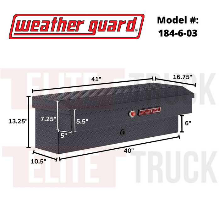 Weather Guard Side Mount Tool Box Gray Aluminum 41X17X13 Model # 184-6-04