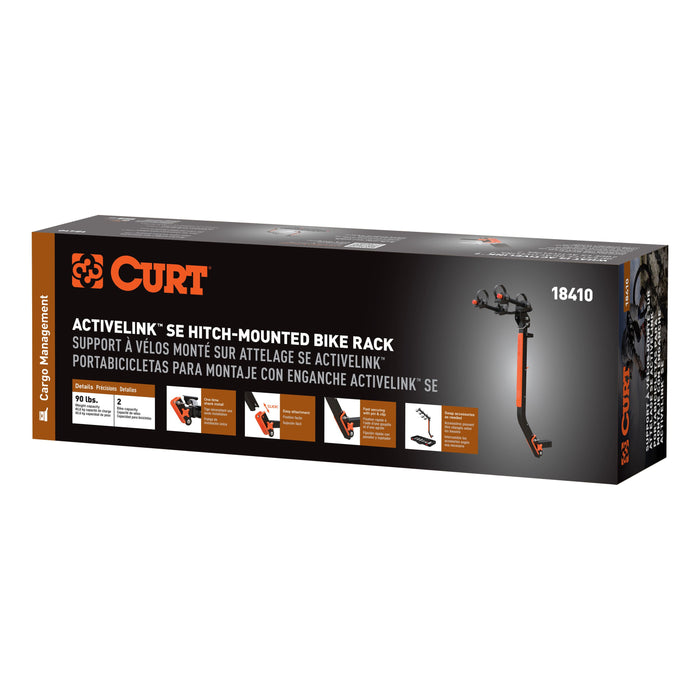 CURT ActiveLink SE Hitch-Mounted Bike Rack, 2 Bikes, 2" Shank Model 18410
