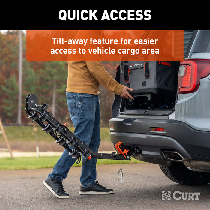 CURT ActiveLink SE Hitch-Mounted Bike Rack, 4 Bikes, 2" Shank Model 18411