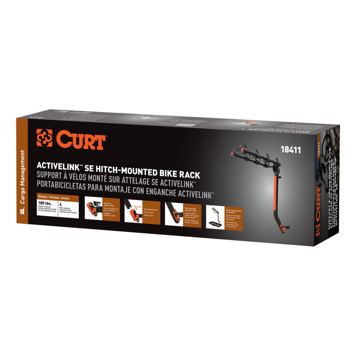 CURT ActiveLink SE Hitch-Mounted Bike Rack, 4 Bikes, 2" Shank Model 18411
