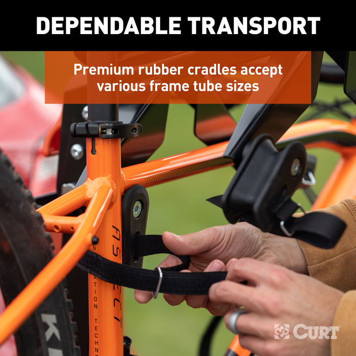 CURT ActiveLink Ultra Hitch-Mounted Bike Rack, 2 or 4 Bikes, 2" Shank Model 18412
