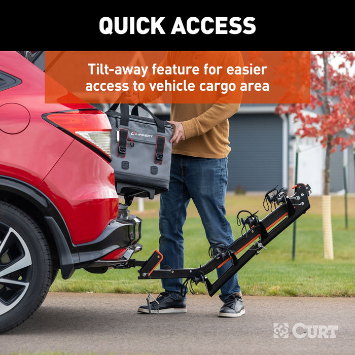 CURT ActiveLink Ultra Hitch-Mounted Bike Rack, 2 or 4 Bikes, 2" Shank Model 18412