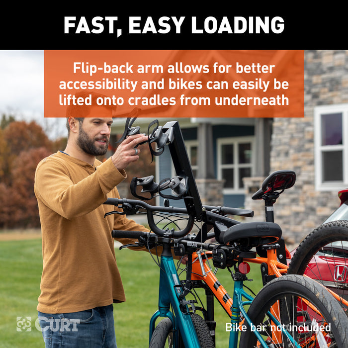 CURT ActiveLink Ultra Hitch-Mounted Bike Rack, 2 or 4 Bikes, 2" Shank Model 18412