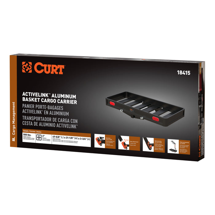 CURT ActiveLink 49" x 22" Aluminum Cargo Carrier, Fits 2" Receiver Model 18415