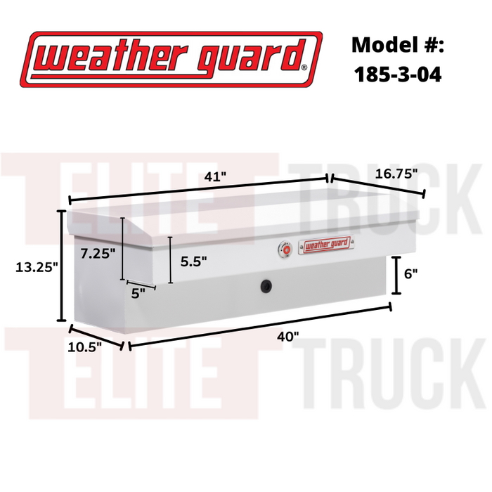 Weather Guard Side Mount Tool Box White Steel 41X17X13 Model # 185-3-04