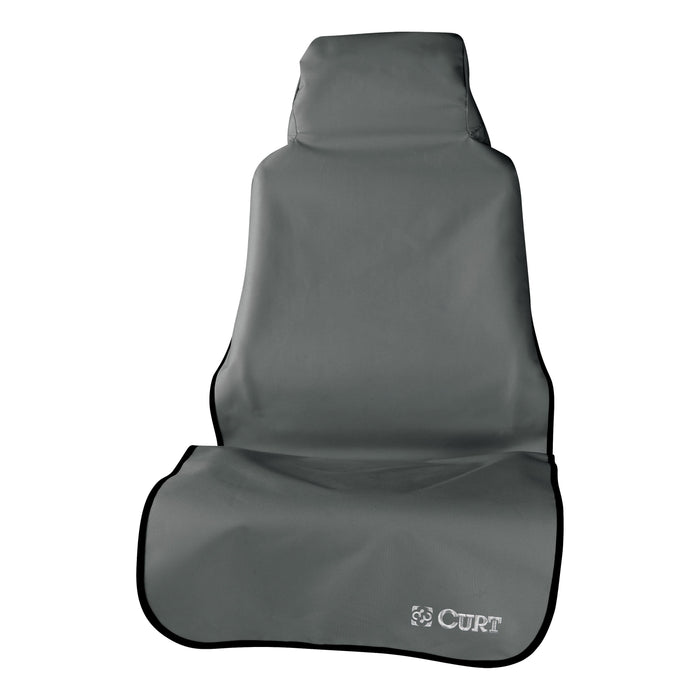 CURT Seat Defender 58-Inch x 23-Inch Grey Waterproof Universal Bucket Car Seat Cover Protector Model 18500