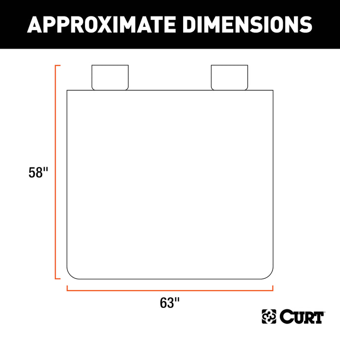 CURT Seat Defender 58-Inch x 63-Inch Brown Waterproof Universal Extra-Large Bench Truck Seat Cover Protector Model 18522