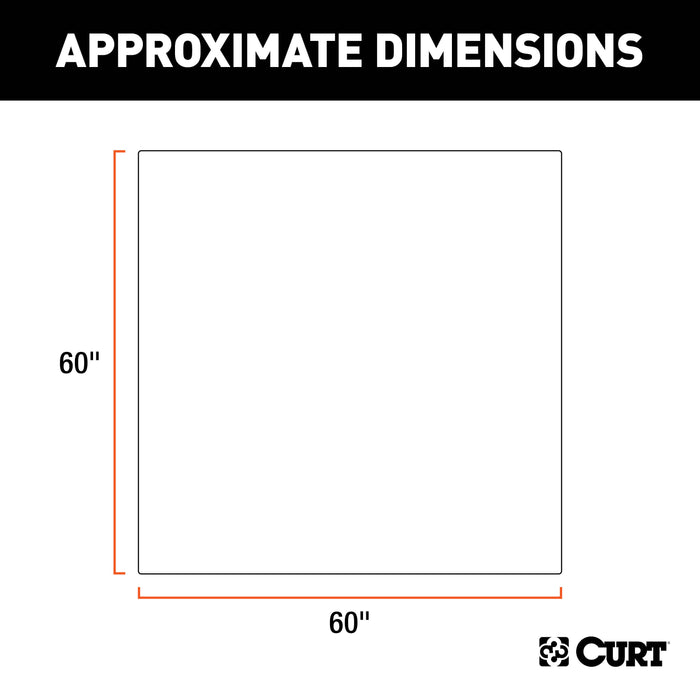 CURT Seat Defender 60 x 60-Inch Black Waterproof Cargo Mat Trunk Liner Protector Model 18530