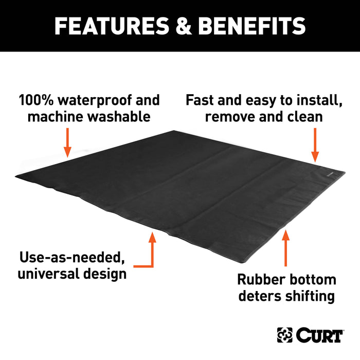 CURT Seat Defender 60 x 60-Inch Black Waterproof Cargo Mat Trunk Liner Protector Model 18530