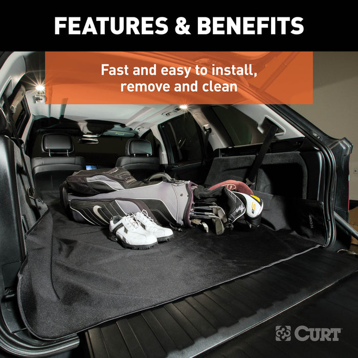 CURT Seat Defender 60 x 60-Inch Black Waterproof Cargo Mat Trunk Liner Protector Model 18530