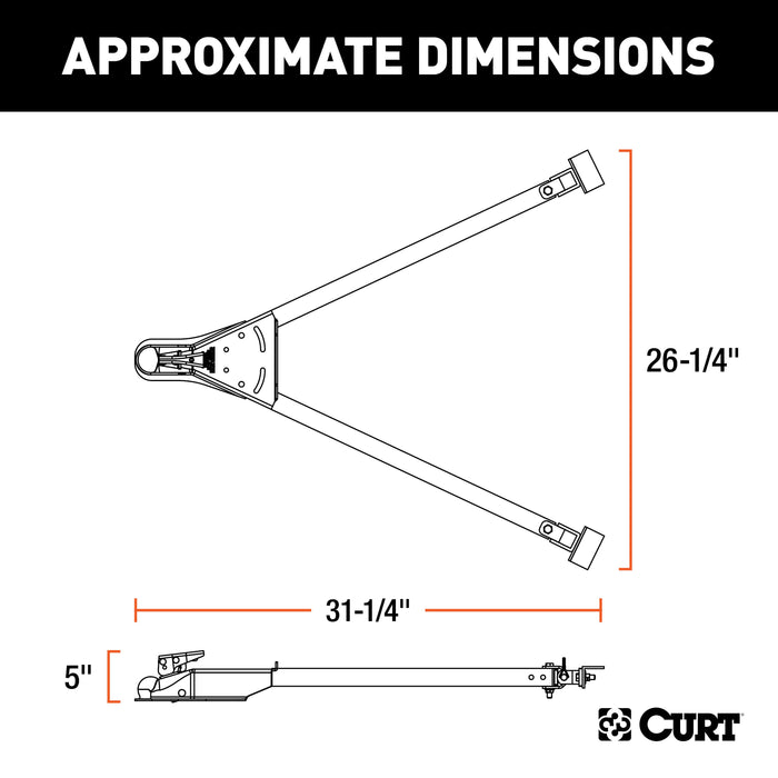 CURT Universal Car RV Tow Bars for Flat or Dinghy Towing, 5,000 lbs, 2-Inch Coupler Model 19745