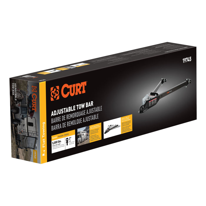 CURT Universal Car RV Tow Bars for Flat or Dinghy Towing, 5,000 lbs, 2-Inch Coupler Model 19745