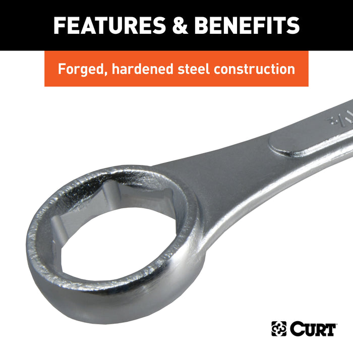 CURT Box End Wrench, 1-1/8, 1-1/2-Inch Openings, Torque Trailer Hitch Balls with 3/4 or 1-Inch Diameter Shank Model 20001
