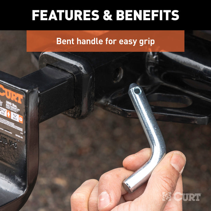 CURT Trailer Hitch Pin & Clip, 1/2-Inch Diameter, Fits 1-1/4-Inch Receiver Model 21401