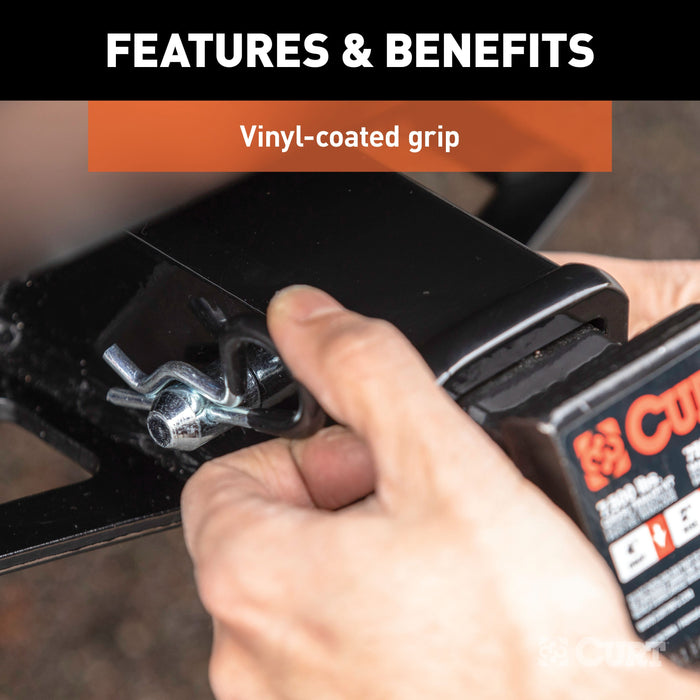 CURT Trailer Hitch Pin & Clip with Vinyl-Coated Grip, 5/8-Inch Diameter, Fits 2-Inch Receiver Model 21510