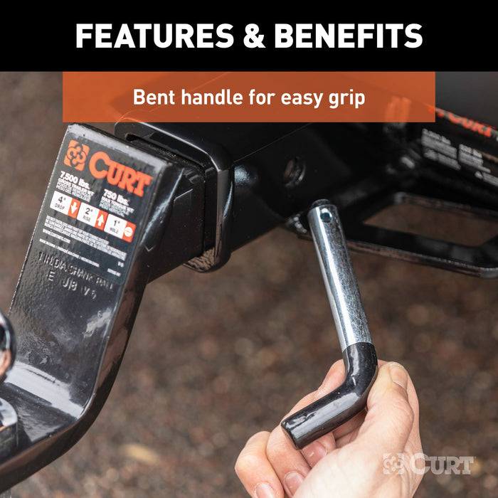 CURT Trailer Hitch Pin & Clip with Vinyl-Coated Grip, 5/8-Inch Diameter, Fits 2-Inch Receiver Model 21510