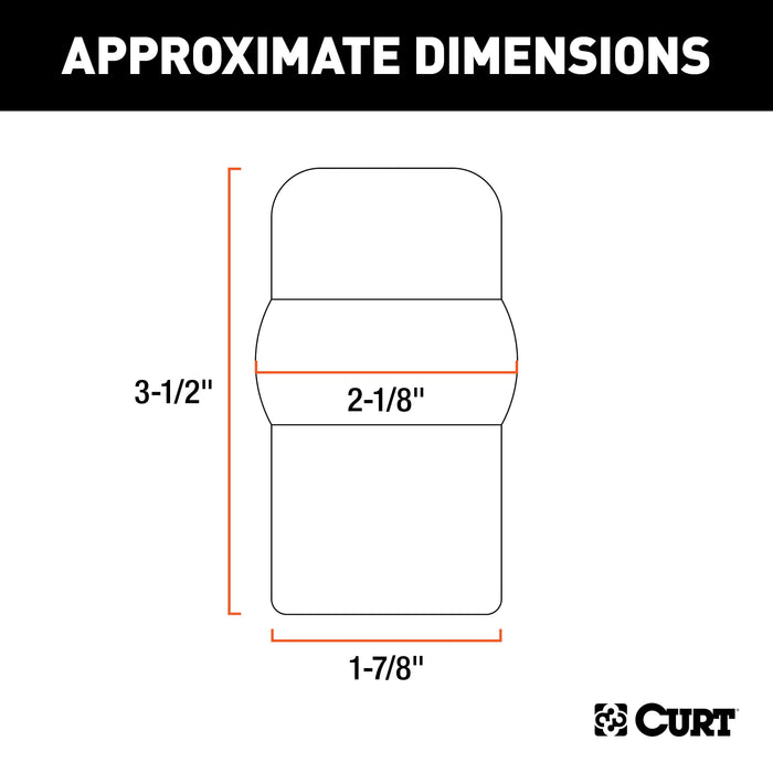 CURT Black Rubber Trailer Hitch Ball Cover, 1-7/8 or 2-Inch Diameter Model 21801