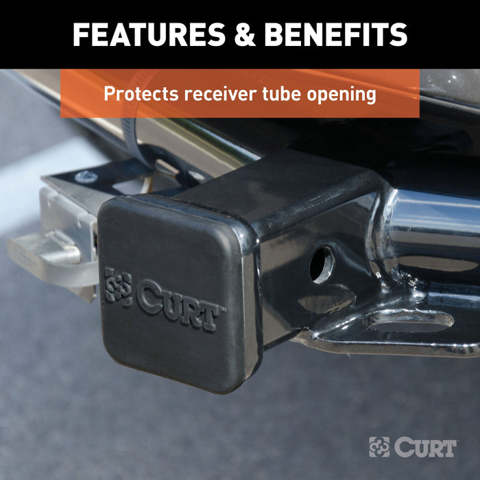 CURT Rubber Trailer Hitch Cover, Fits 2-Inch Receiver Model 22276