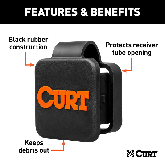 CURT Rubber Trailer Hitch Cover, Fits 2-Inch Receiver Model 22279