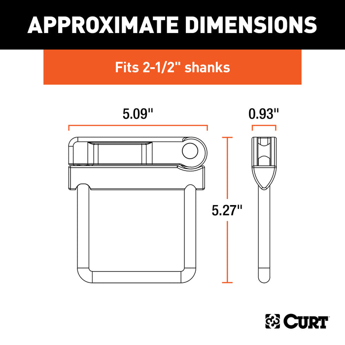 CURT No-Tool Anti-Rattle Hitch Clamp Tightener for 2-1/2-Inch Receiver, Hollow or Solid Shanks Model 22320