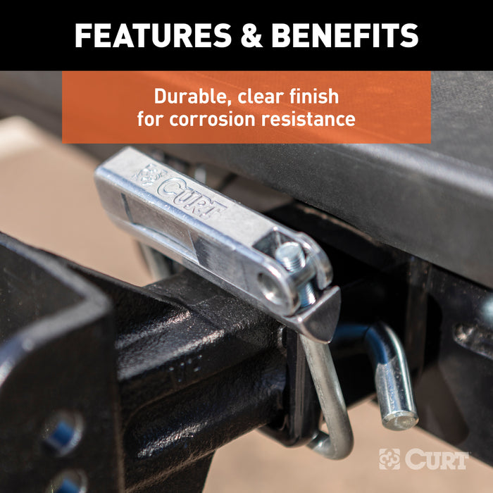 CURT No-Tool Anti-Rattle Hitch Clamp Tightener for 2-1/2-Inch Receiver, Hollow or Solid Shanks Model 22320