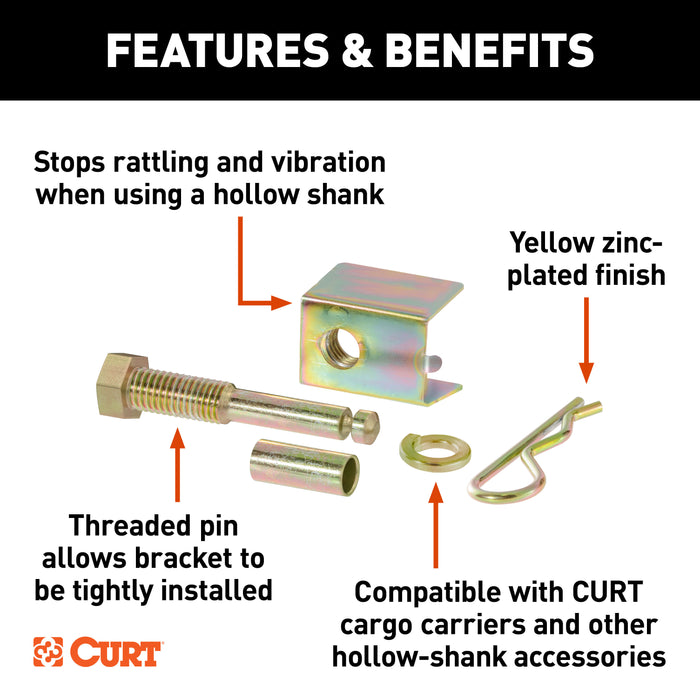CURT Anti-Rattle Hitch Pin Shim Device, Fits 2-Inch Receiver, 5/8-In Hole Model 22323