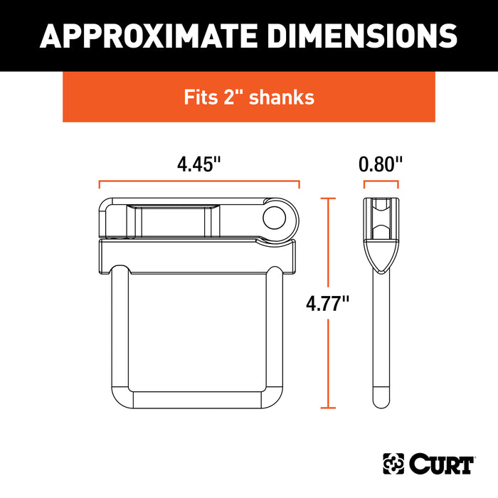 CURT No-Tool Anti-Rattle Hitch Clamp Tightener for 2-Inch Receiver, Hollow or Solid Shanks Model 22325