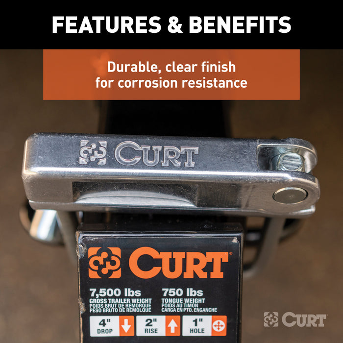 CURT No-Tool Anti-Rattle Hitch Clamp Tightener for 2-Inch Receiver, Hollow or Solid Shanks Model 22325