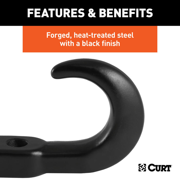 CURT Black Steel Tow Hook, 10,000 lbs Capacity Model 22430