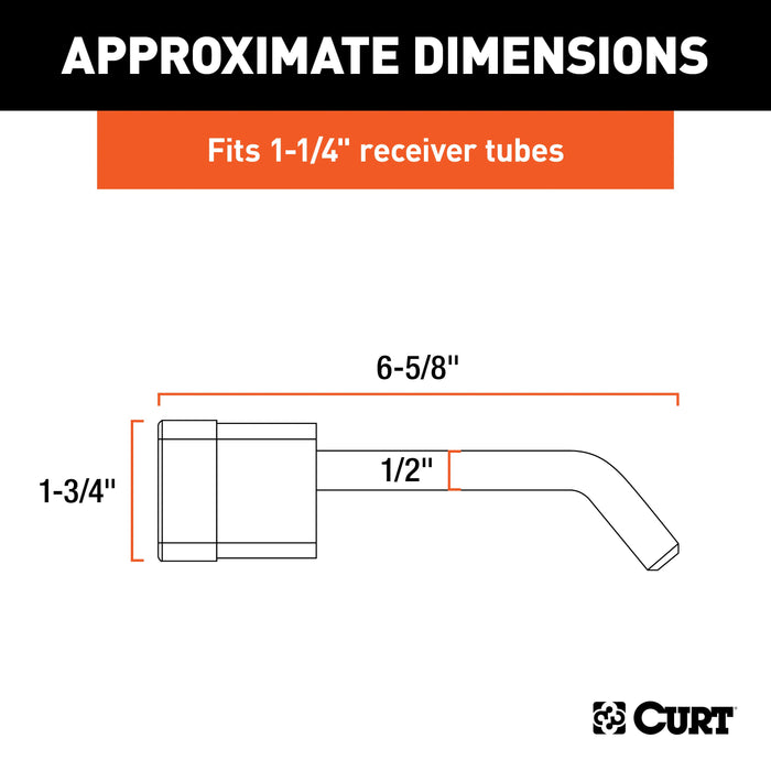CURT Trailer Hitch Lock, 1/2-Inch Pin Diameter, Fits 1-1/4-Inch Receiver Model 23020