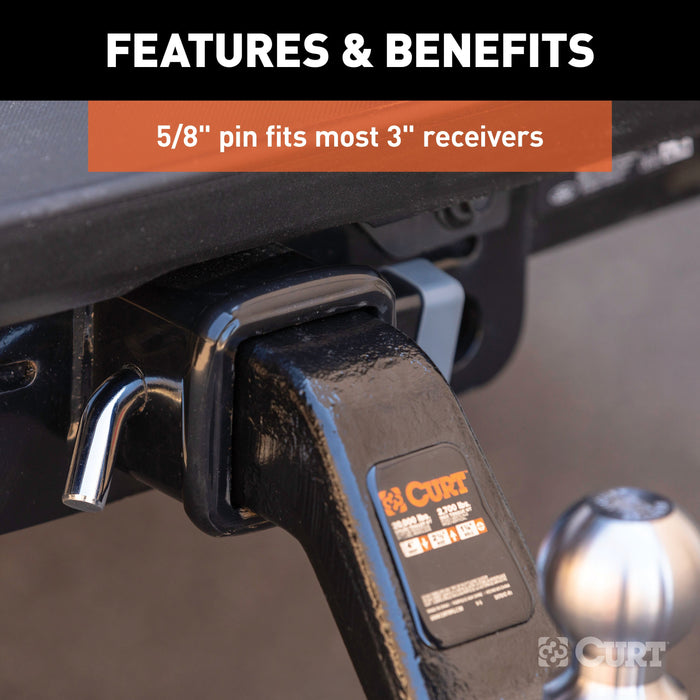 CURT Trailer Hitch Lock, 5/8-Inch Pin Diameter, Fits 2, 2-1/2 or 3-Inch Receiver Model 23021
