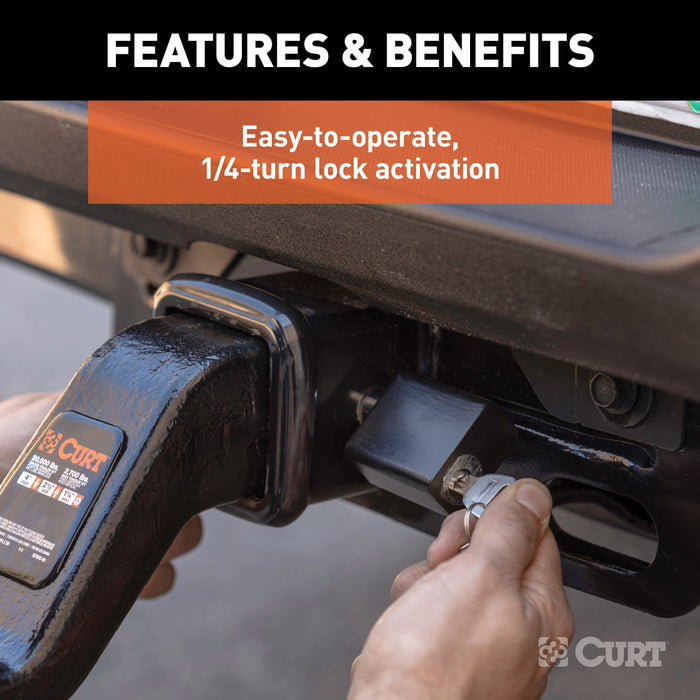 CURT Trailer Hitch Lock, 5/8-Inch Pin Diameter, Fits 2, 2-1/2 or 3-Inch Receiver Model 23021