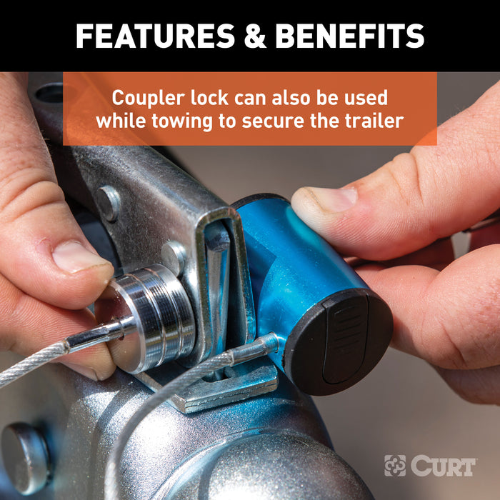 CURT Universal Tri-Ball Trailer Coupler Lock, Fits 1-7/8, 2, 2-5/16-Inch Model 23082