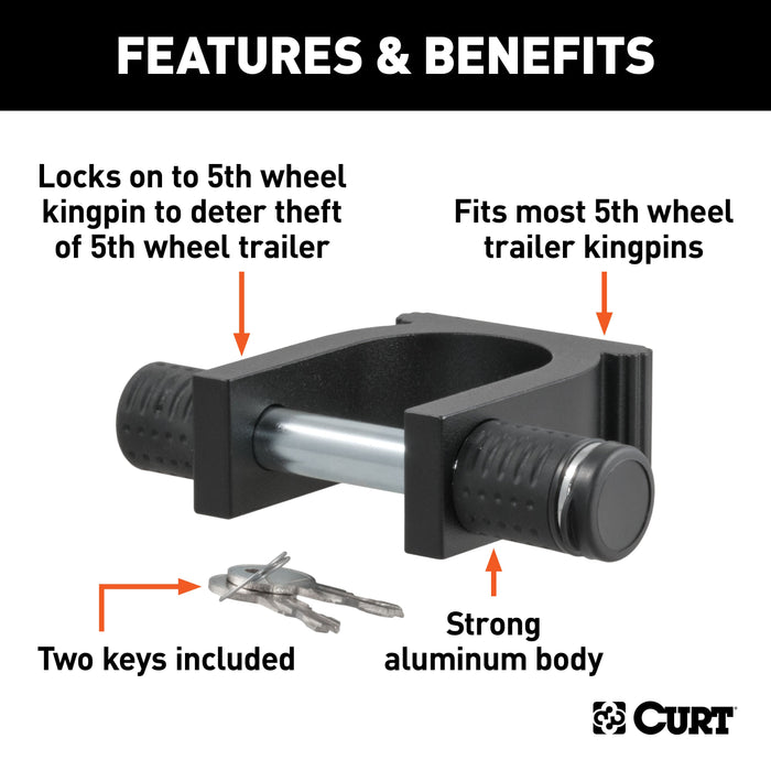 CURT 5th Wheel Trailer Lock for 2-Inch King Pin Model 23255