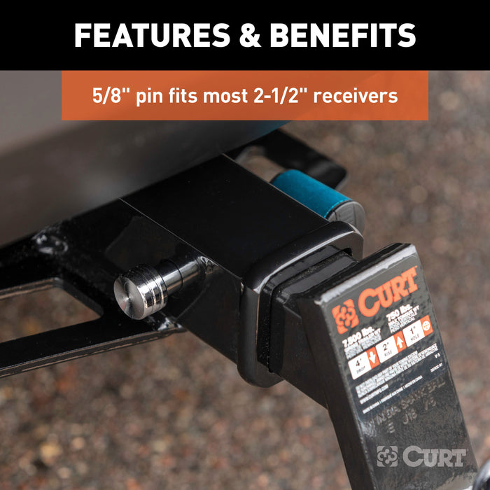 CURT Right-Angle Trailer Hitch Lock, 5/8-Inch Pin Diameter, Fits 2 or 2-1/2-Inch Receiver Model 23504