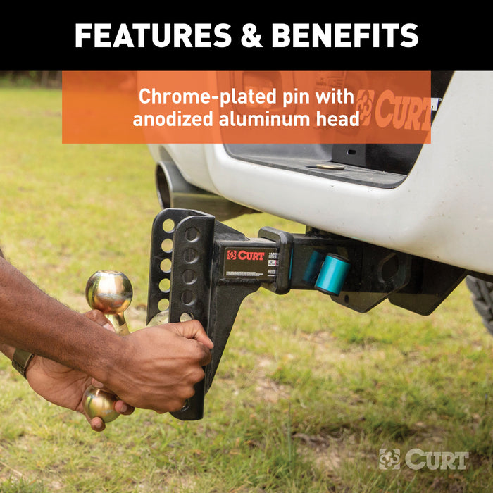 CURT Right-Angle Trailer Hitch Lock, 5/8-Inch Pin Diameter, Fits 2 or 2-1/2-Inch Receiver Model 23504