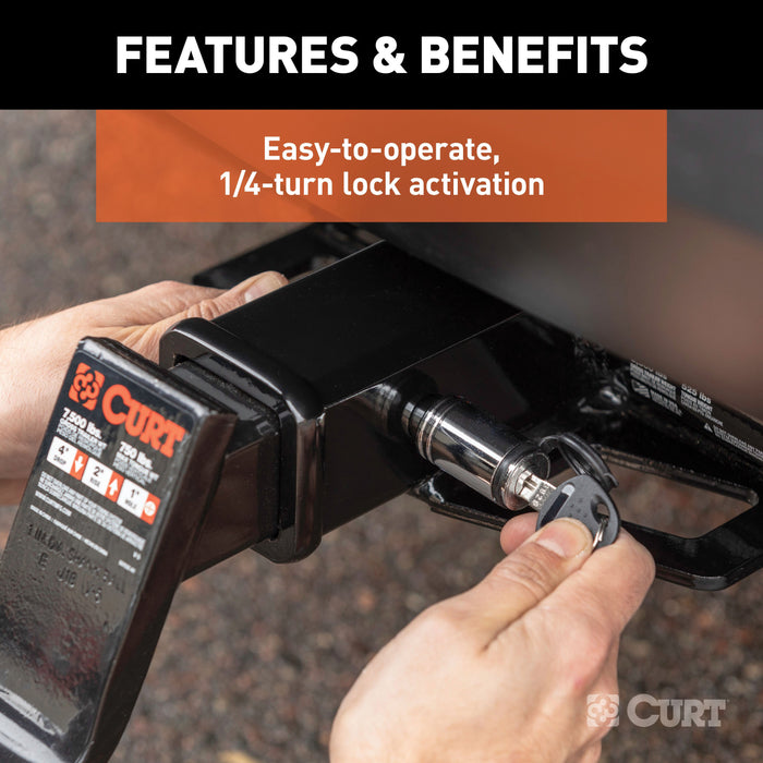 CURT Trailer Hitch Lock, 5/8-Inch Pin Diameter, Fits 2-Inch Receiver Model 23515