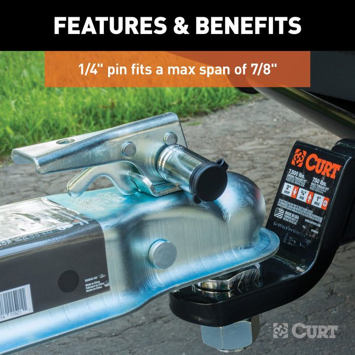 CURT Trailer Lock Set for 2-Inch Receiver, 7/8-Inch Coupler Latch Span Model 23526