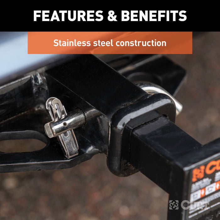 CURT Stainless Steel Swivel Trailer Hitch Pin, 1/2-Inch Diameter, Fits 1-1/4-Inch Receiver Model 23581