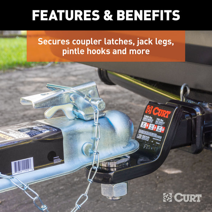 CURT Trailer Coupler Pin with 12-Inch Chain, 5/16-Inch Diameter x 3-Inch Long Model 25035