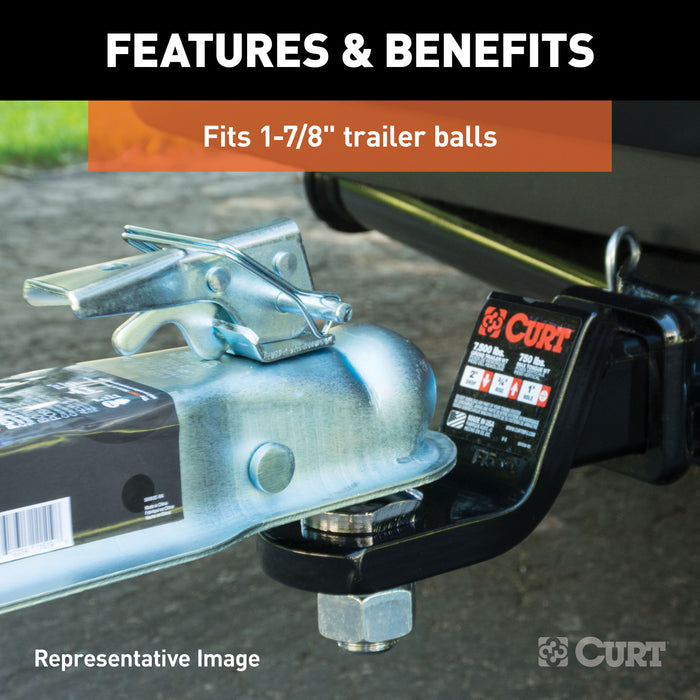 CURT Straight Tongue Trailer Coupler for 2-Inch Channel, 1-7/8-In Hitch Ball, 2,000 lbs Model 25128