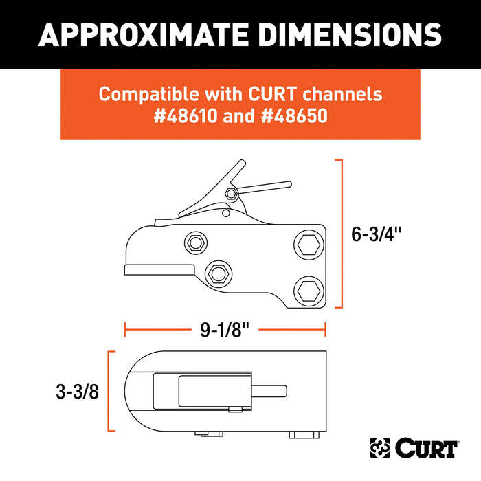 CURT Channel-Mount Adjustable Trailer Coupler, 2-5/16-Inch Hitch