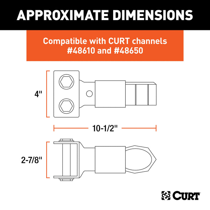 CURT Channel-Mount Adjustable Trailer Coupler, 2-5/16-Inch Hitch Ball, 12,500 lbs Model 25329