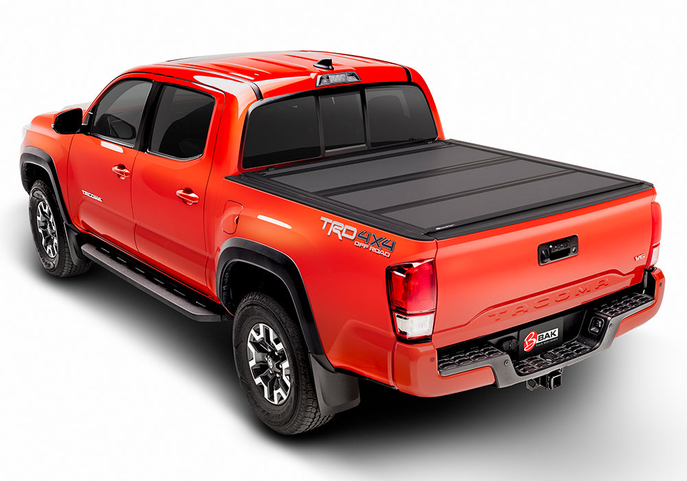 BAK BAKFlip MX4 Hard Folding Truck Bed Cover - Matte Finish - 2005-2015 Toyota Tacoma 5' Bed with Deck Rail System Model 448406