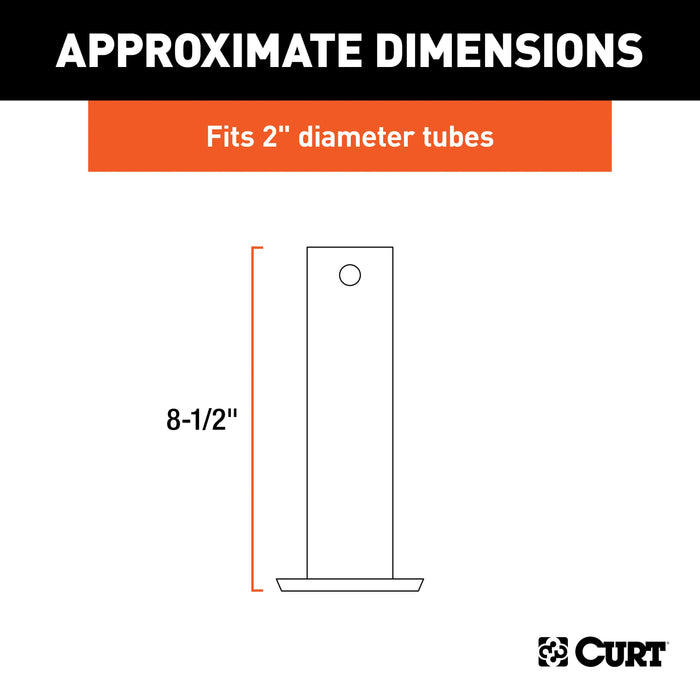 CURT Trailer Jack Foot, Fits 2-Inch Diameter Tube, Supports 2,000 lbs, 8-1/2-In Height Model 28275