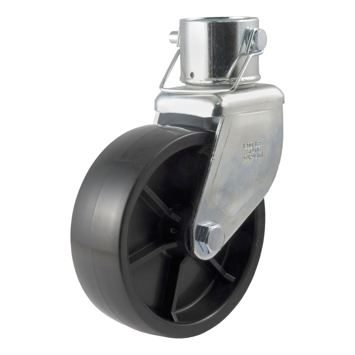 CURT 6-Inch Caster Trailer Jack Wheel Replacement, Fits 2-In Tube, 1,200 lbs Model 28277